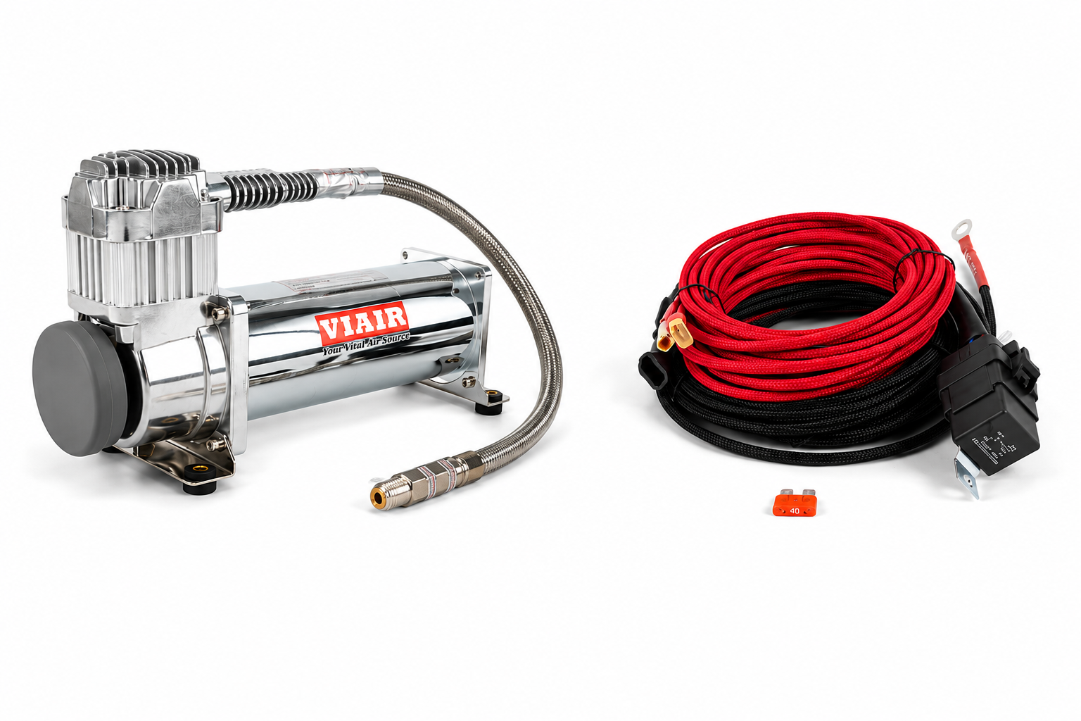 Bag Riders Secondary 444C Chrome Compressor & Secondary Harness
